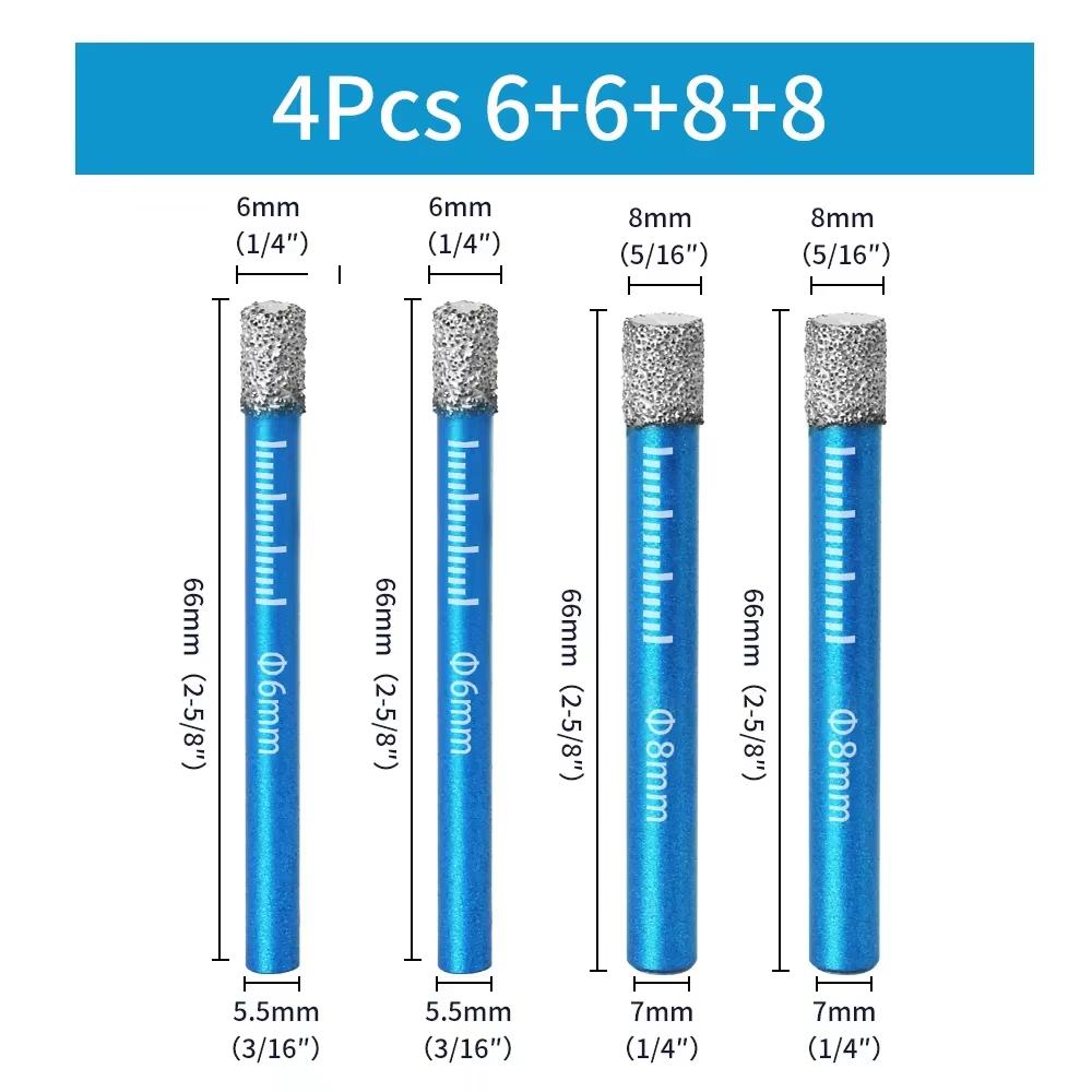Diamond Brazed Dry Drilling Bit Porcelain Cup Saw Ceramic Marble Granite Tile Hole Opener Hole Saw Cutter 1Pc 5-16mm Round Shank