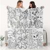 1pc Christmas Halloween Printed Flannel Blanket, Flannel Fill Style Blanket, Soft And Skin-Friendly Warm All-Season Use, Cute Dinosaur Puppy Riding Ca