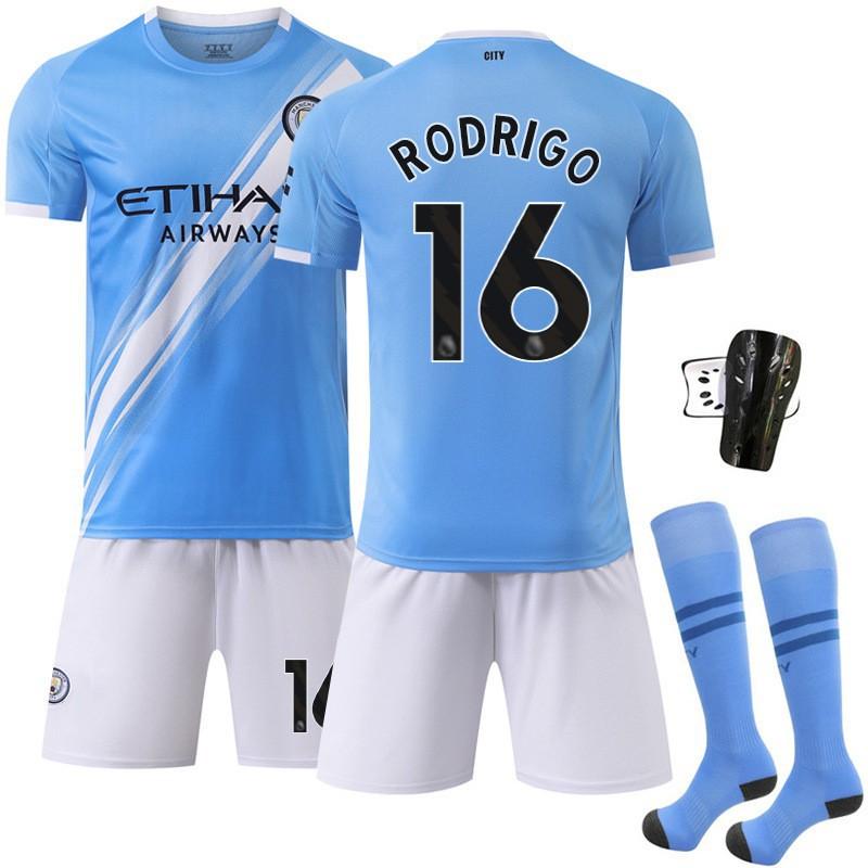 26 Casa del Manchester City N.. 9 Harland Jersey 47 Forden 11 Doku 17 De Braunet Set Uniforme Calcio Bambino