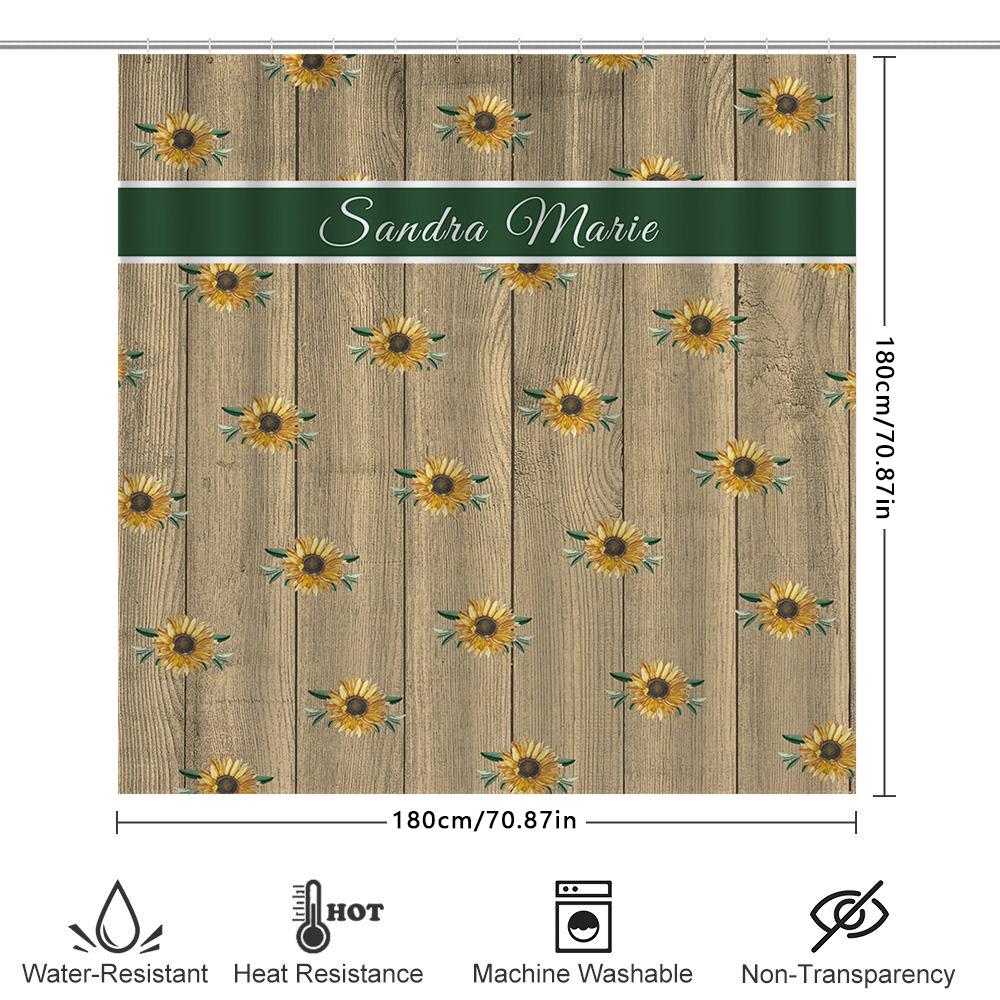 Customizable Sunflower Bath Shower Curtain Home Decoration Waterproof Bathroom Liner Decorative Window Curtains For