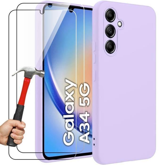 Coque Silicone - Samsung - Galaxy A34 5G - Protection Souple - Ultra Fine - Violet