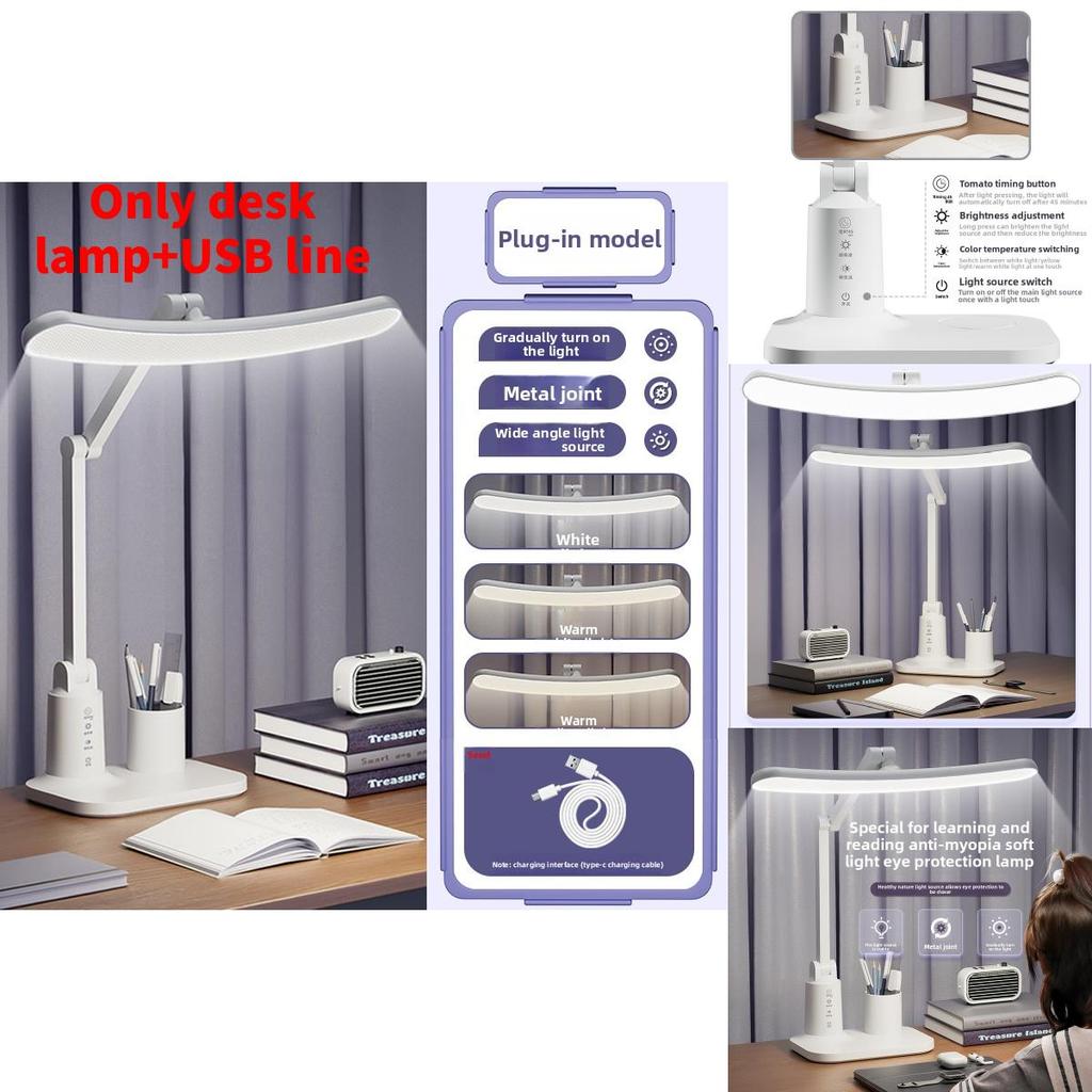 Eye Care Led Desk Lamp With Dimmable Settings And Night Mode For Bedroom And Study Area