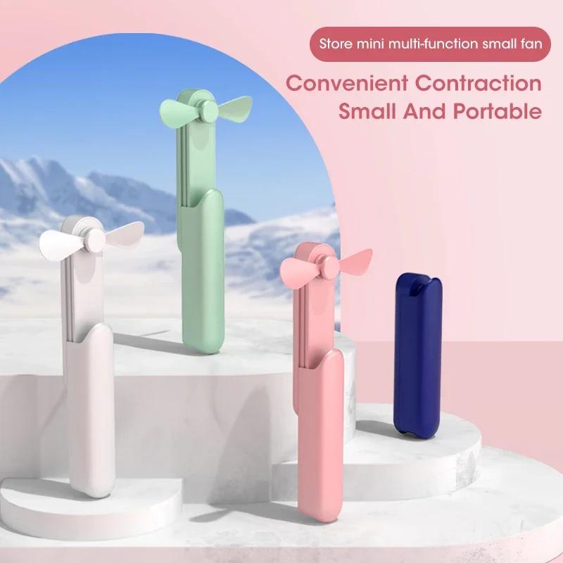 3 in 1 Foldable Mini Handheld Fan Power Bank 2000mAh USB Rechargeable for Outdoor Travel Camping
