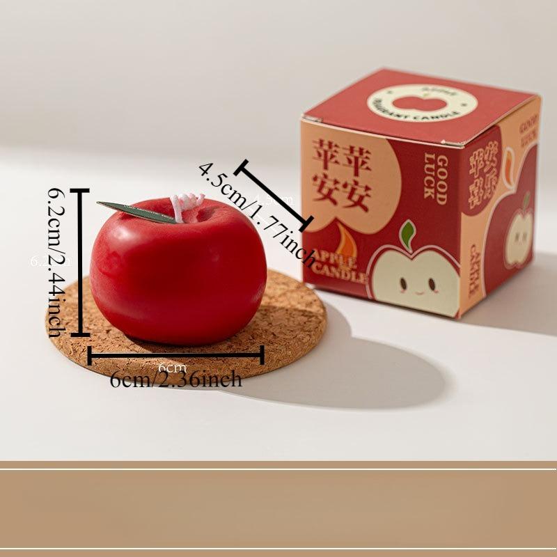 1PC Apple Shape Scented Candles Christmas Simulation Christmas Atmosphere Decoration Ornament Gift