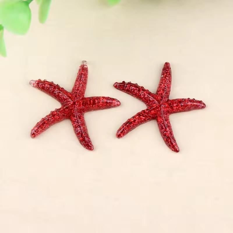 E-Commerce Firm Sale 40mm Flatback Resin Cabochons Large Starfish Design with Artificial Sea Theme for Souvenirs