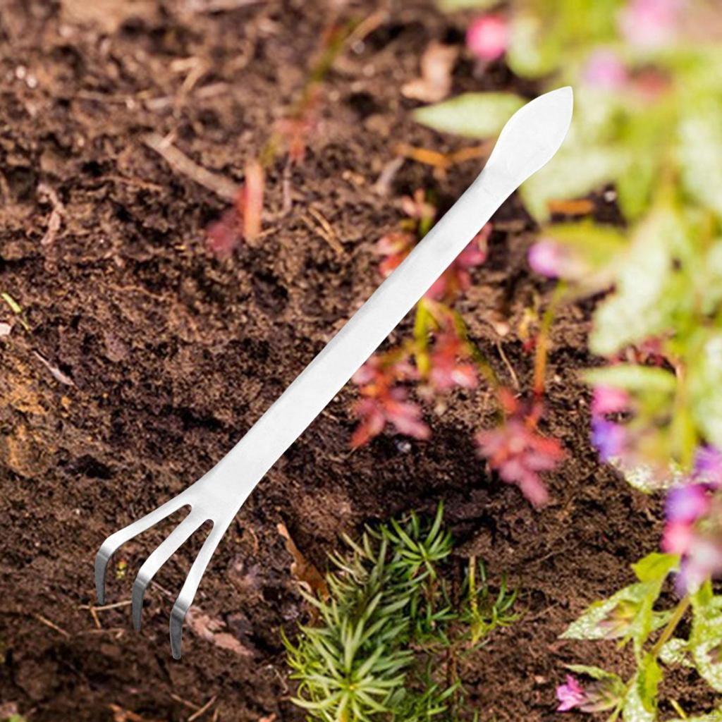 3 Prong Bonsai Roots Rake Cultivation Fork with Ergonomic Handle Removing Weeds Remover