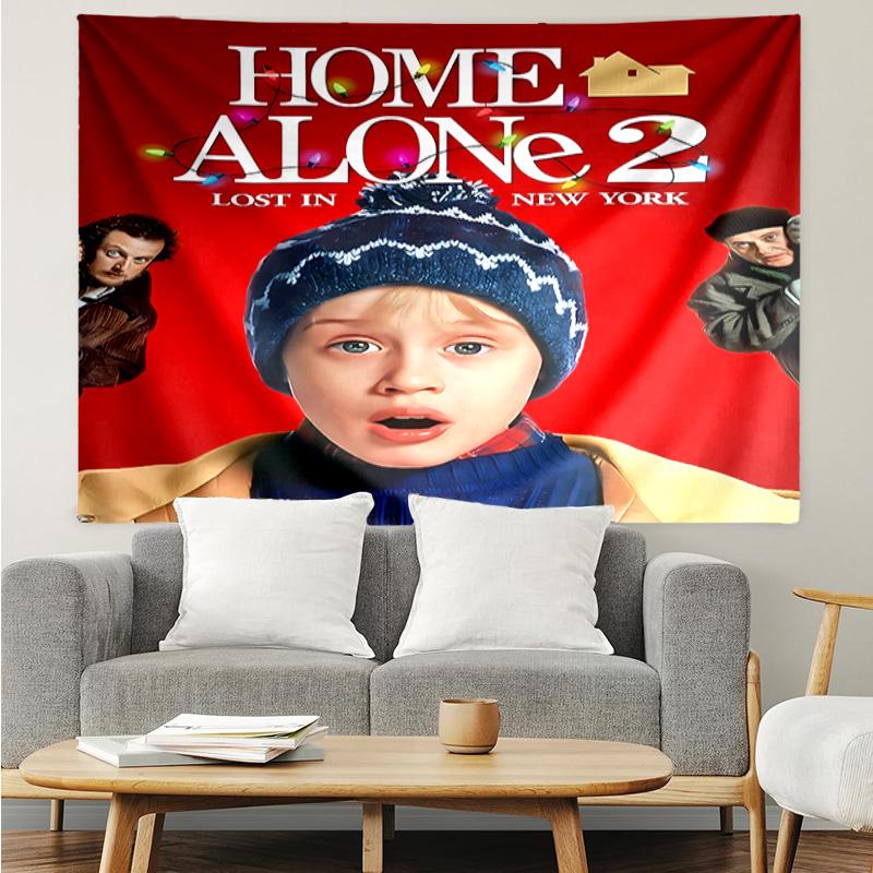 Home Alone Tapestry for Bedroom Aesthetic Classroom Tapestries Wall Hanging for Living Room Dorm Office,Ideal Creative Gift