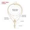A52E Modern 4 Layer Necklace Featuring Snake Designs and Chokers Chain for Women