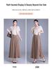 Spring 2026 Sequin Mesh A-line Midi Skirt - Slimming, Drapey, Fashionable, Casual Wear