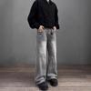 American Street Retro Washed Gray Jeans Men's and Women's Loose Trendy Brand Casual Versatile Loose Straight Pants