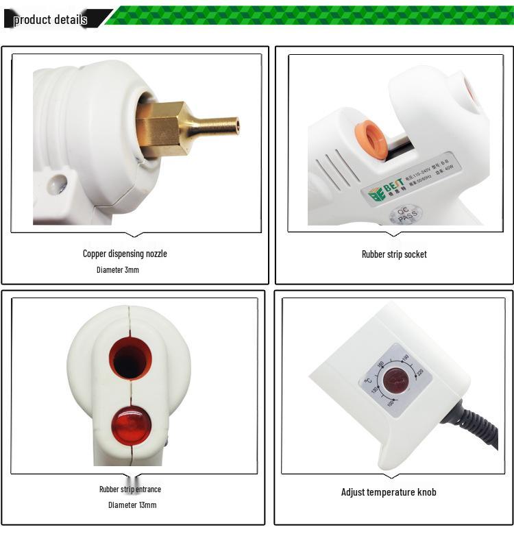Premium 100W Electric Hot Melt Glue Gun with Adjustable High Temperature, Compatible with 11mm Glue Sticks.