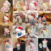 Hello Kitty Plush Keychain With Glasses For Gift And Bag Decoration