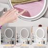 Makeup Vanity Desk with LED Lighted Mirror, Vanity Table with 1 Drawer and 2 Opening Shelves, Bedroom Dressing Table, 3 Modes Brightness Adjustable