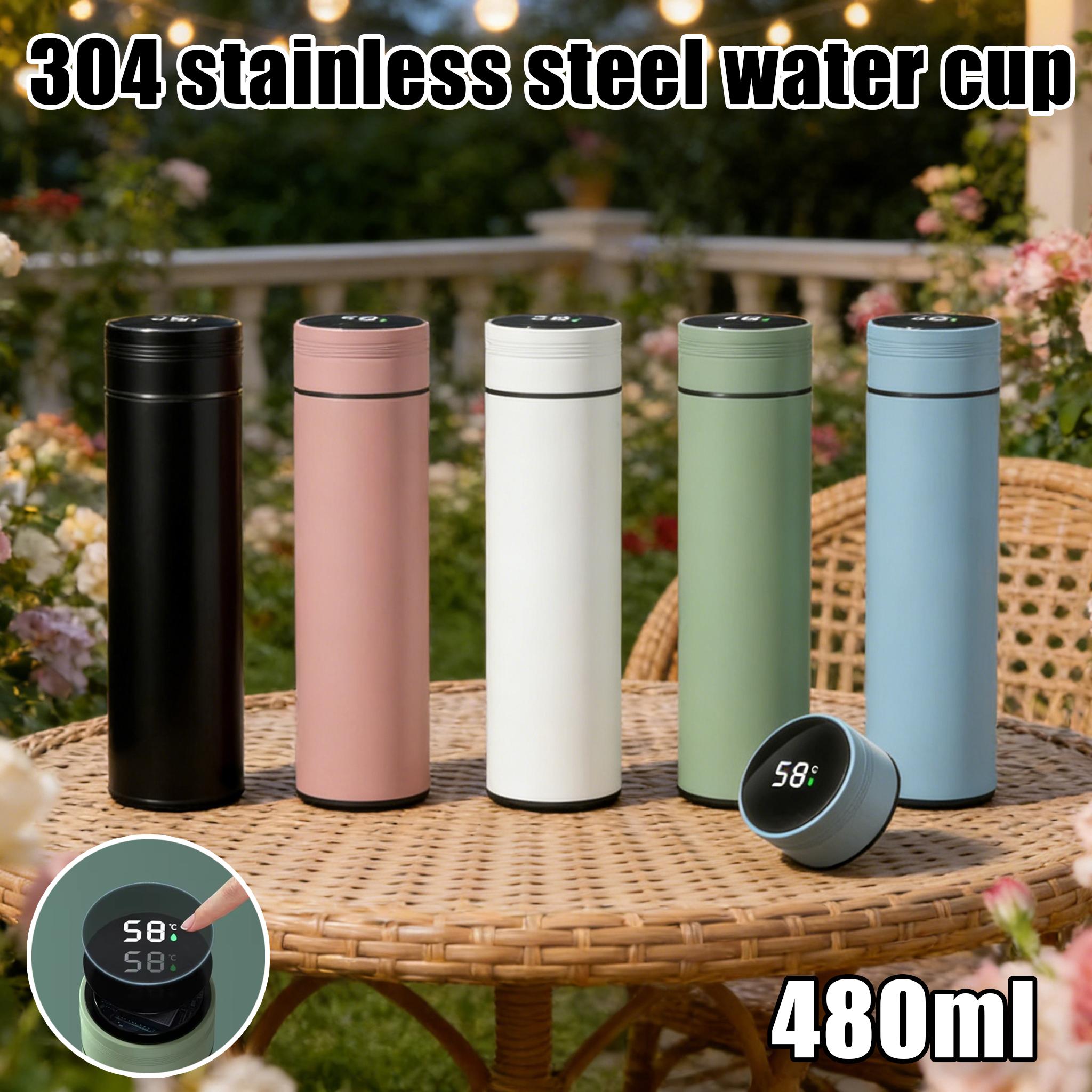 Smart Temperature Display Smart Thermos Cup 480ml 304 Stainless Steel Waterproof Double-wall Vacuum Thermos Cup bianco