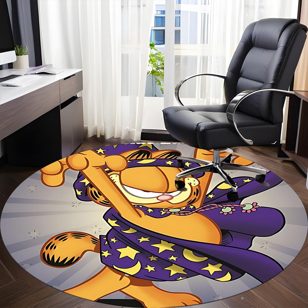 1pc Garfield Office Round Area Rug, Under Office Chairs Bedroom Living Room Home Decor, Room Decoa1016093