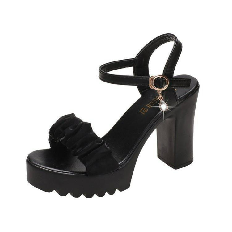 Thick-heeled Fish Mouth Sandals Waterproof Platform Thick-soled Fairy Style Summer High-heeled Sandals Female Fish Mouth Sandals 35