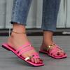 Large size sandals drag women's summer wear new girls flat bottom out fashion word drag