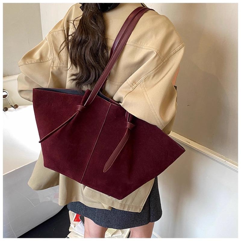 Suede Matte Bag Women's Large-capacity New Autumn and Winter Shoulder Mother and Child Shopping Bag Commuter Tote Bag
