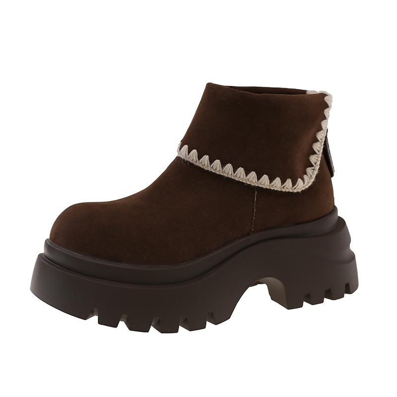 Suede small boots women's new thin thick-soled snow boots fashion boots in autumn and winter 2025