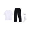 Summer Breathable Versatile Short Sleeve T-Shirt Comfortable Long Pants Sports Set Men Sets White Black B61-2+B07-1