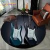 3D E-Gitarre Klassische Gitarre Musik Runder Teppich Teppich für Wohnzimmer Schlafzimmer Kinderzimmer Dekor, Haustierbereich Teppich Rutschfeste Bodenmatte