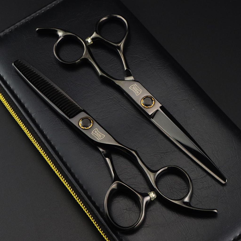6.0 Inch Waldorf Black Bearing Screw, Personalized, Hair Scissors, Haircut Scissors, Flat Scissors, Bangs Scissors