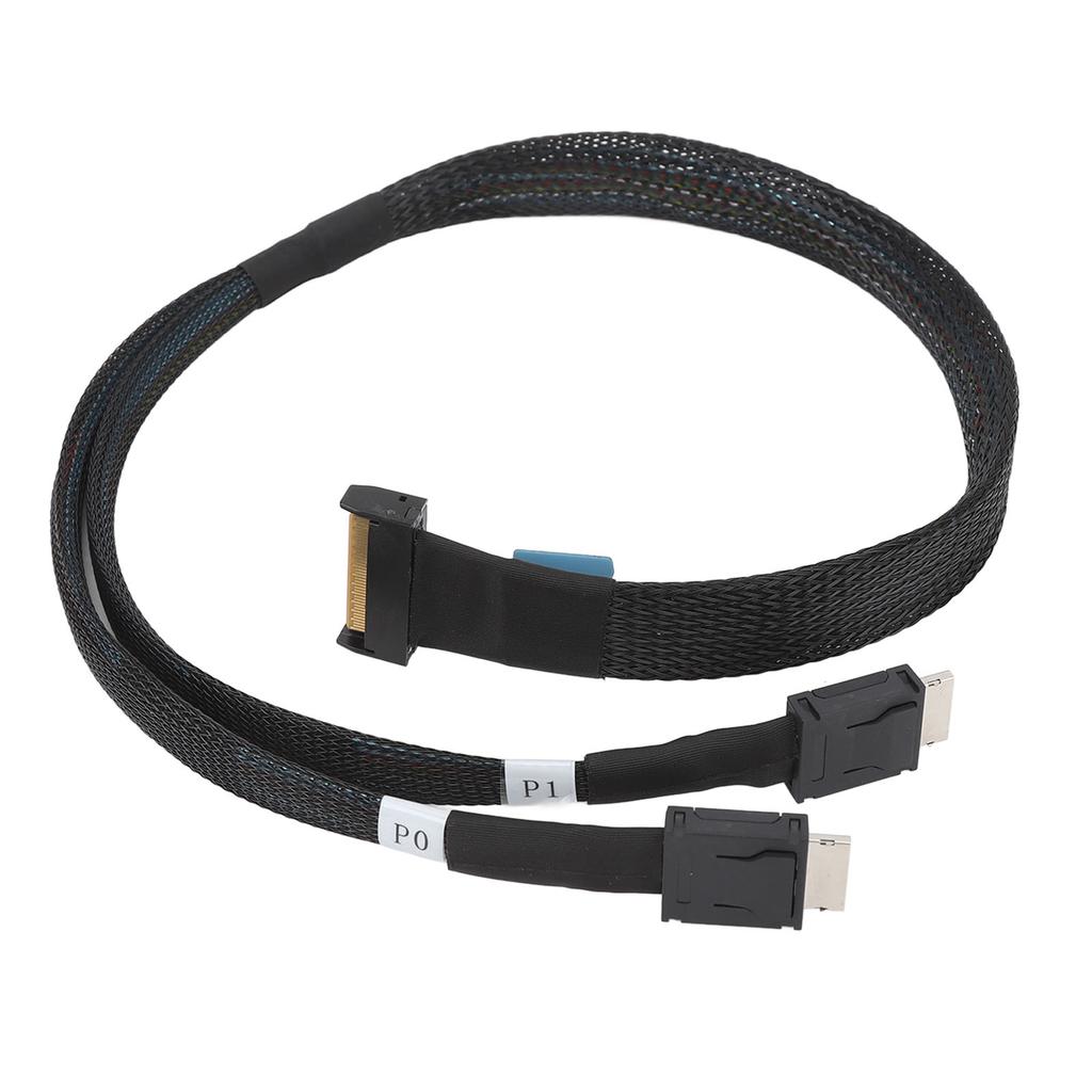 8i to Oculink SFF 8611 4i Cable PCIe 5.0 32GTs for MCIO X8 to 2 SFF 8611 Cord for Server Data