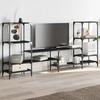 TV Stand Black 206.5x28.5x95 Cm Engineered Wood
