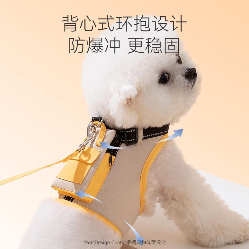 Puppy Leash Vest Type Small Puppy Teddy Bigbear Pomeranian Chest Strap Pet Backpack Walking Dog Leash