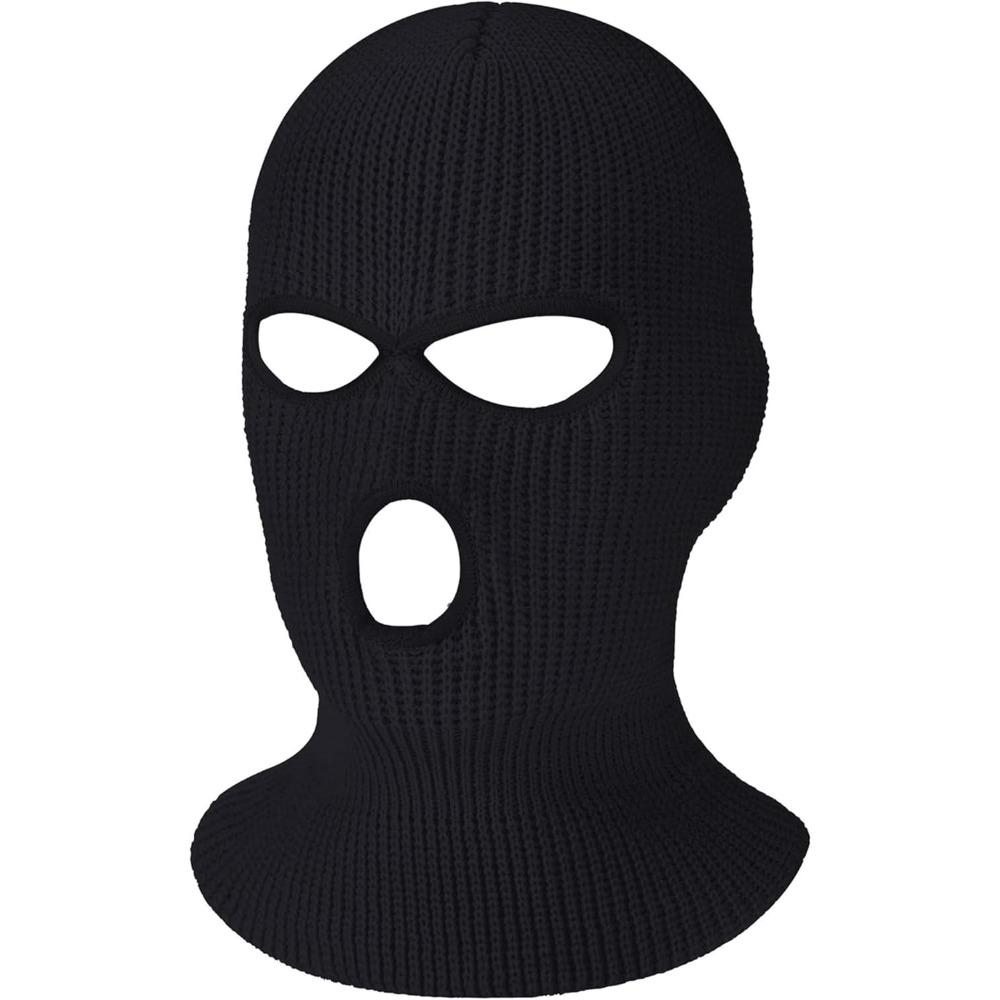 3-Hole Knitted Full Face Cover Ski Mask, Adult Winter Balaclava Warm Knit Full Face Mask for Outdoor Sports