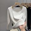 Low Neckline All-in-one Cashmere Style Winter Base Sweater and Cashmere Thick Knit Sweater with Warm Sweater Woman
