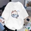Summer Cartoon Sleeping Kitten ShortSleeved TShirt For Unisex 2025 New Versatile Casual Top T Shirt Unisex Clothing