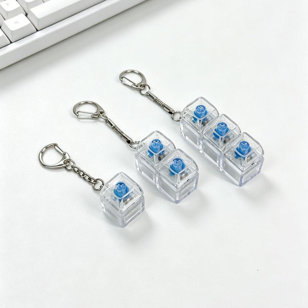PC3 High Transparency Keycap Keychain: Mechanical Keyboard Decompression Toy