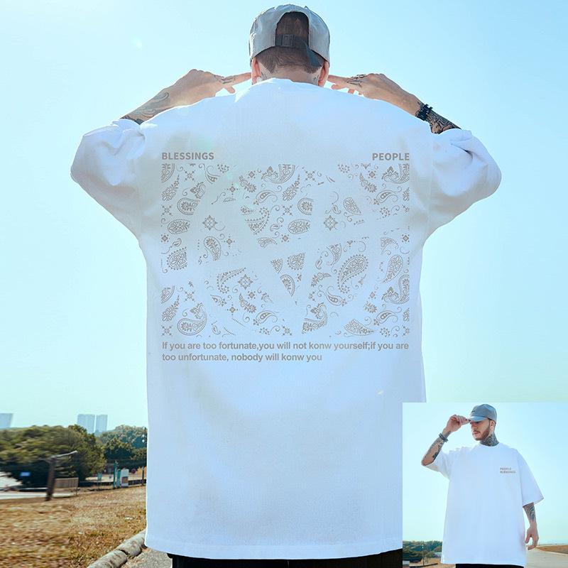 T18 Polyester Hip Hop Oversized T-Shirt, M-8XL - Short Sleeve Hong Kong Style, Plus Size Trend