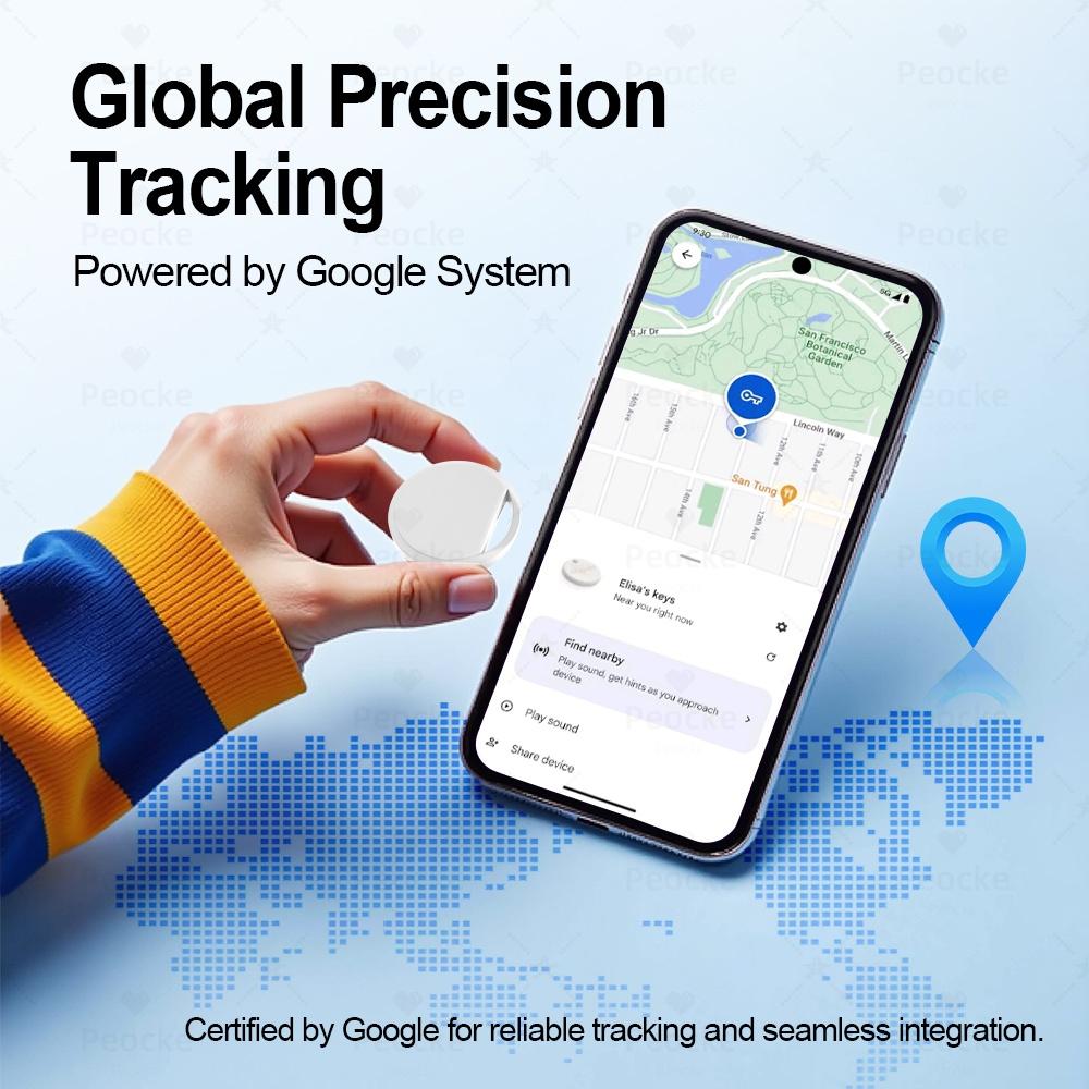 Smart Location Tag Android Bluetooth Locator GPS Tracker Work With Google Find Hub Anti-Lost Item Finder Keys Luggage Kids Bag