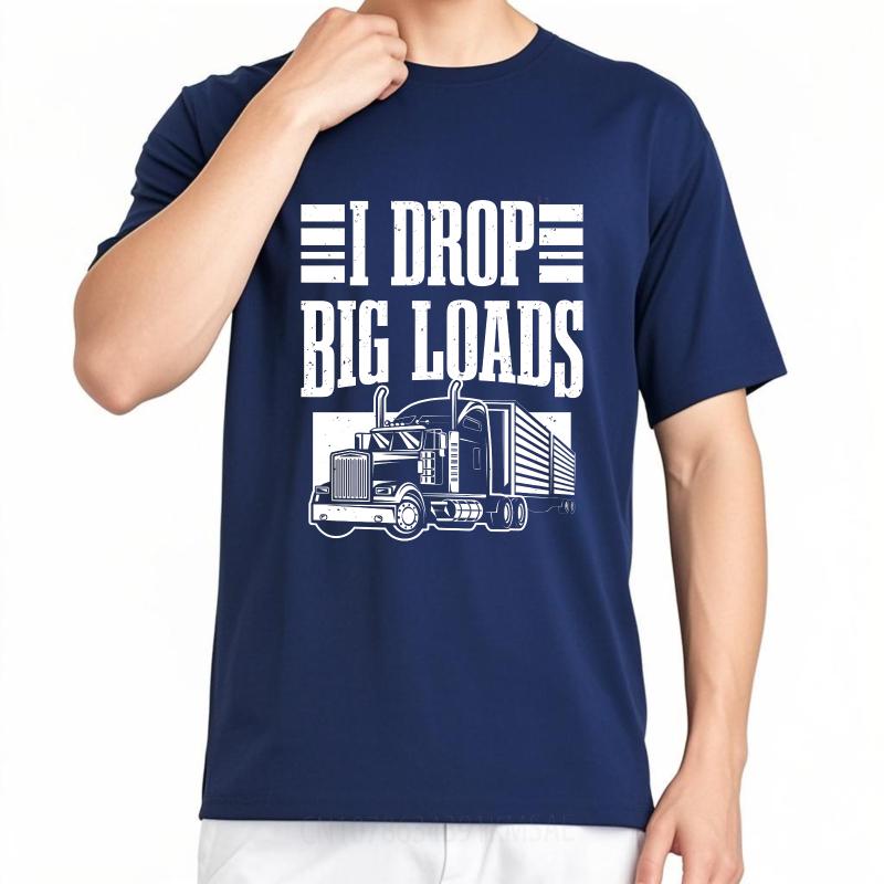 Oversized Summer Teenagers Tshirt I Drop Big Loads Truck Graphic Short Sleeve Relaxed Fit ONeck Tee Shirt Brand Teeshirt