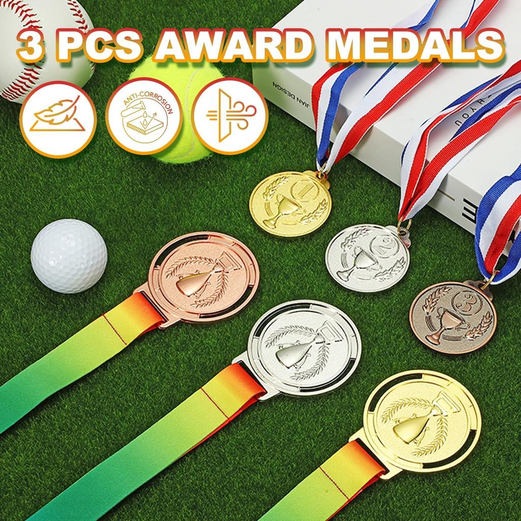 PATIKIL 2" Metal Award Medals 3 Pieces 2nd and 3rd