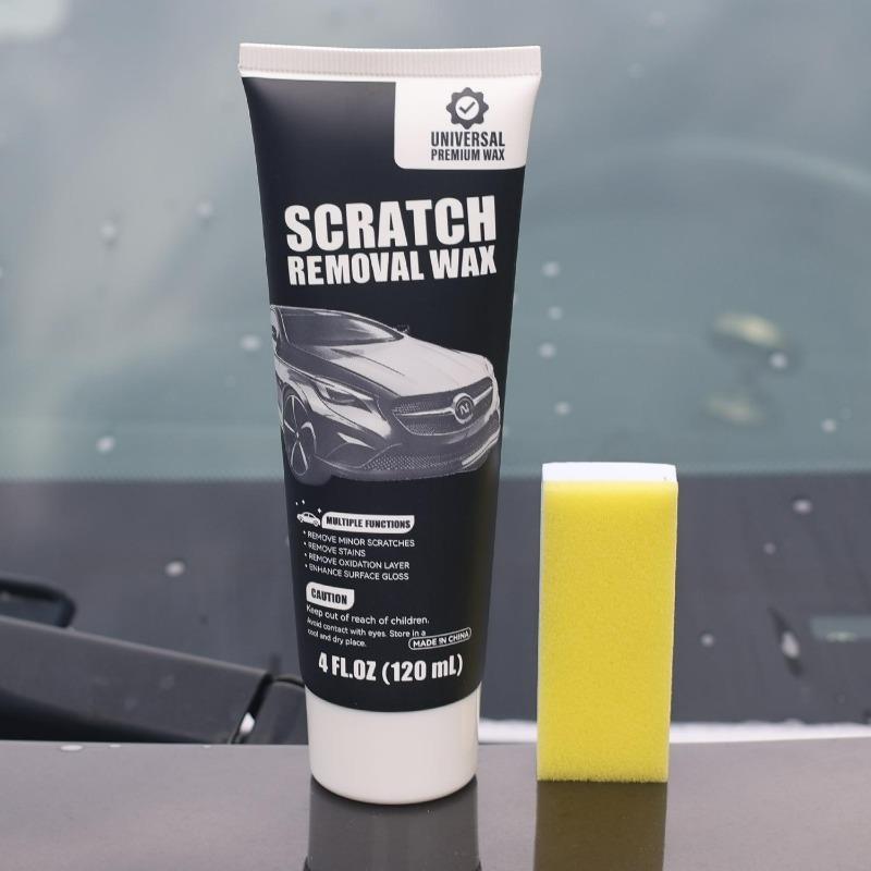 120ml Car Scratch Remover Wax Universal Repair Polishing Compound for Deep Scratches with Sponge and Cloth Scratch Removal Wax