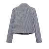 2025 Spring Women's Houndstooth Lapel Short Coat - Versatile Fashion for Commuters