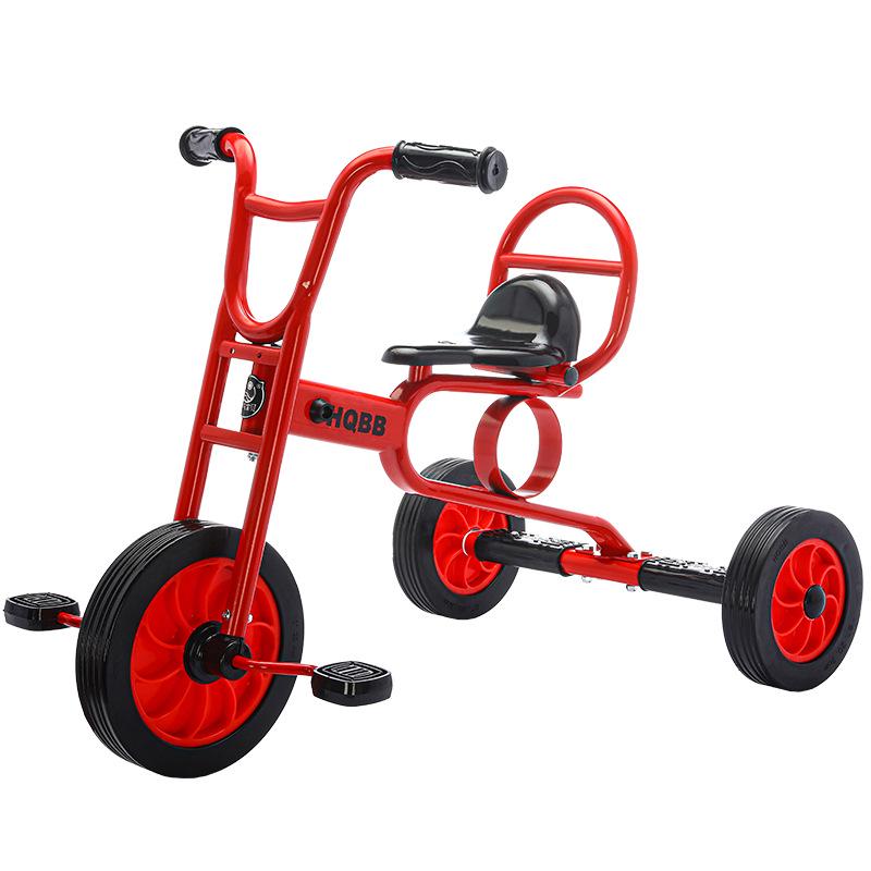 

Заграничный детский трехколесный велосипед с защитой от опрокидывания: Безопасная уличная развивающая игрушка для детского сада. красный