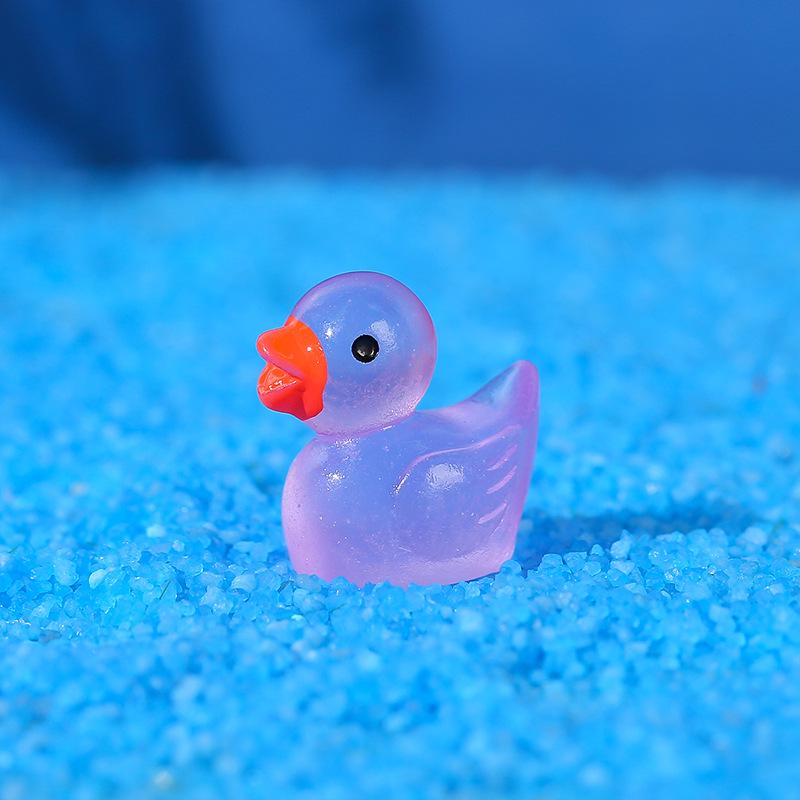 Glowing Luminous Duck Figurines - Colorful Resin Micro-Landscape Ornaments