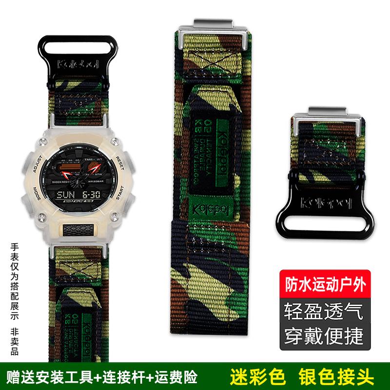 For Casio G-SHOCK Sport Watch GA-900 GA700/750 GA110GB/100/120 Black Gold Black Warrior Modified Nylon Canvas Strap Accessories