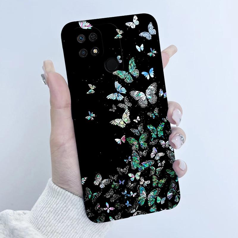 For Xiaomi Redmi 10C Phone Case Fashion Butterfly Flower Girls Design Soft Silicone TPU Back Housing for Redmi10C 10 C Covers
