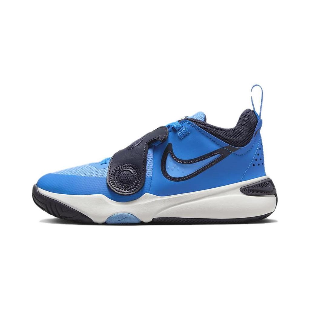 Nike Team Hustle D 11 Little Comfortable Sports Durable Low Top Kids Basketball Shoes Kids Sneaker Blue White DV8992-400