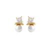 Fashion exquisite high-end commuter stud earrings niche design earrings pearl zircon earclips earrings without earrings women