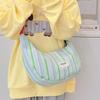 Girl Sweet Shoulder Bag New Striped High-end Casual Messenger Bag Versatile Personality Dumpling Bag