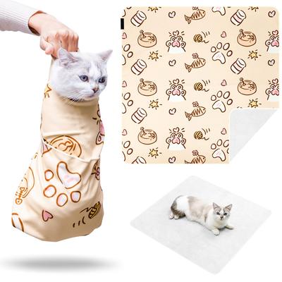 JJC 90x90cm Bardzo Duża Torba do Pielęgnacji Kota z Przycinaniem Pazurów i Owiną dla Dużych Kotów i Małych Idealna do Pazurów Uszu Zębów Ucieczki i Walki Pielęgnacji