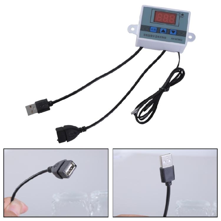 1 Set Three Button USB Temperature Control Cable Digital Display Temperature Thermostat for Cooling Fan and Blowers