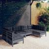 Day and Night - Day and Night Garden Furniture 6 Pieces and Cushions Solid Gray Pine Wood