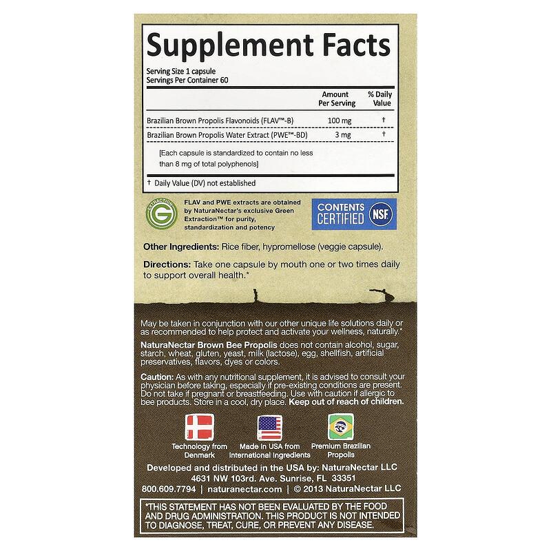 Brown Bee Propolis, 60 Vegetable Capsules